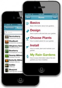 A preview of the rain garden mobile app by the University of Connecticut. 