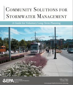The U.S. Environmental Protection Agency (EPA) released a guide for long-term stormwater management planning that promotes the combined use of both green and gray infrastructure. Viewing stormwater runoff as a resource instead of as a nuisance drives many of the guide’s recommendations. Photo courtesy of U.S. Environmental Protection Agency