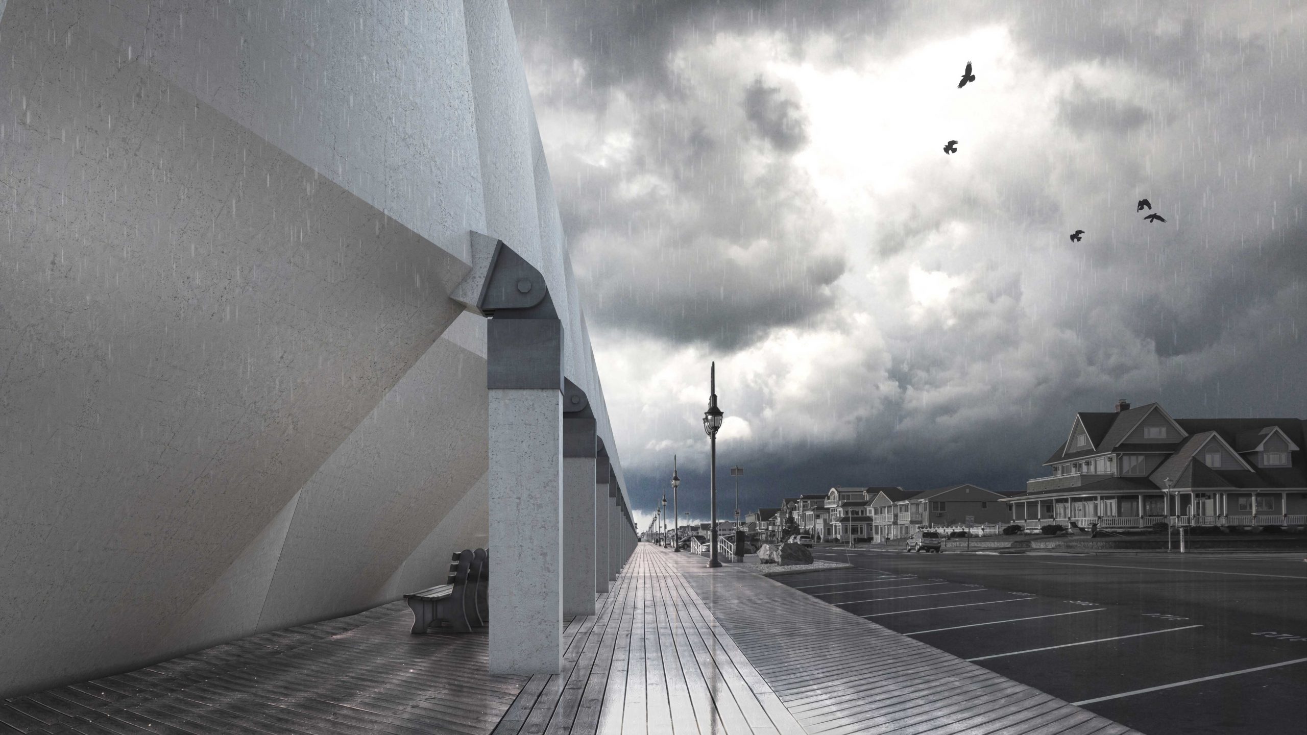 Unique Seawall Design Provides Rain-or-Shine Benefits