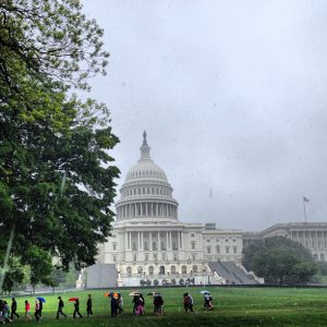 A new study by the National Center for Atmospheric Research warns that rain could fall up to four times more frequently and could be up to 70% more intense in the U.S. by the end of the century. Photo courtesy of Architect of the Capitol.